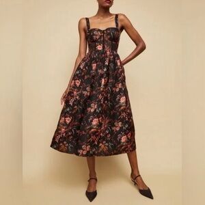 CARA CARA Pheobe Midi Dress In Pindell Black, NWOT, NEVER WORN, NO FLAWS.